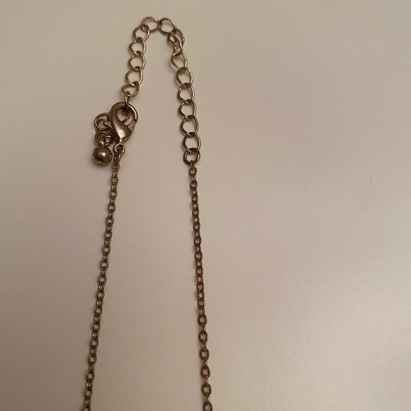 Gold and rhinestone bar necklace - Picture 3 of 7